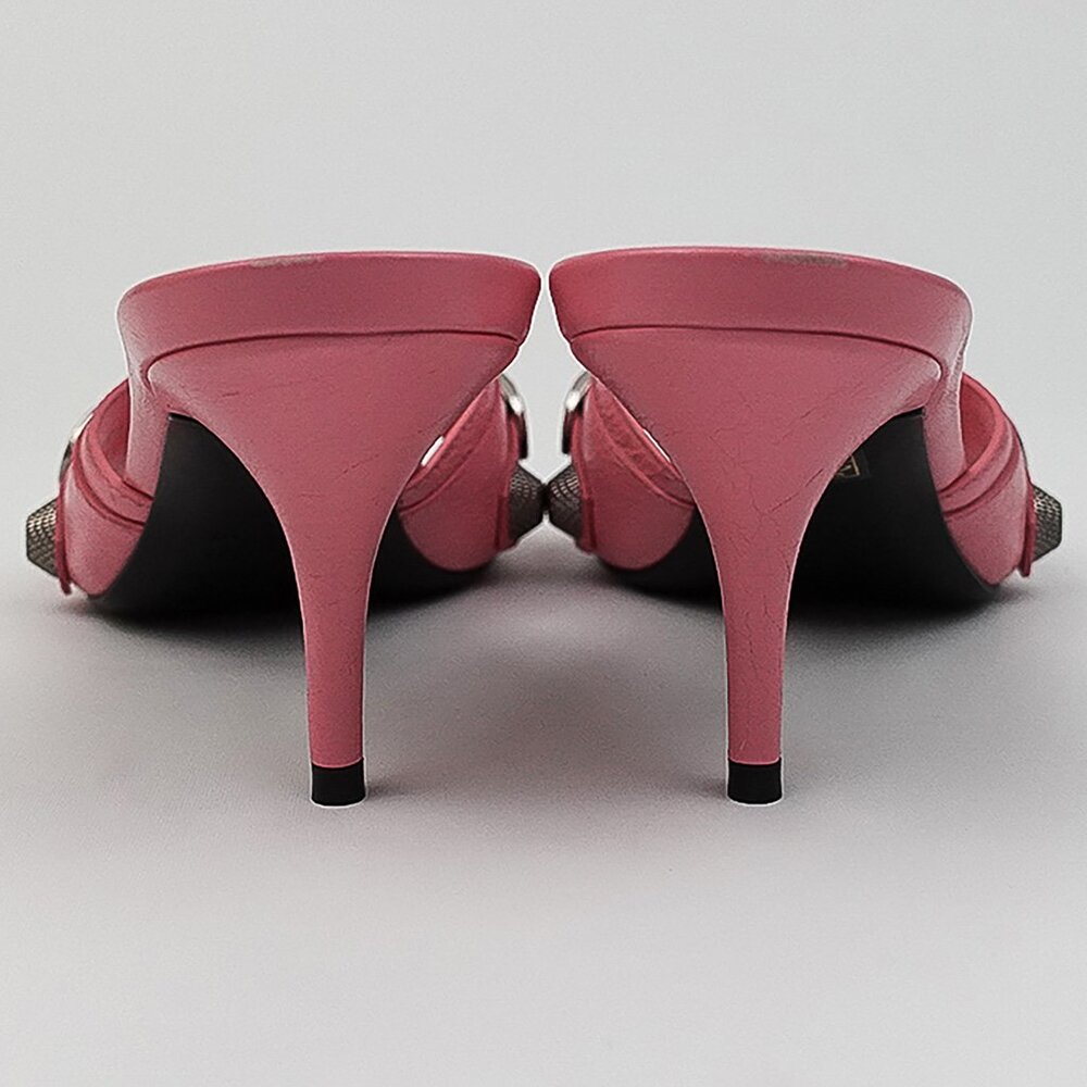 Balenciaga Sweet Pink Silver Detail Le Cagole Kitten Heel Sandals - EU 39/US 8 - Picture 4 of 11